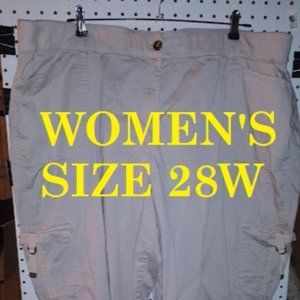 CATO BEIGE CROP PANTS - PLUS SIZE 28W